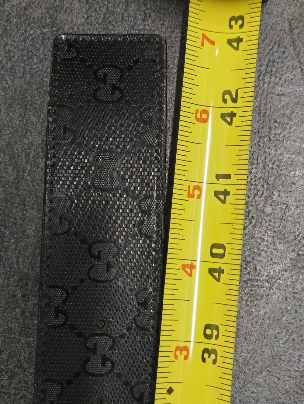 Gucci Black Imprime Black Belt with Interlocking GG Buckle Sz‎ 38